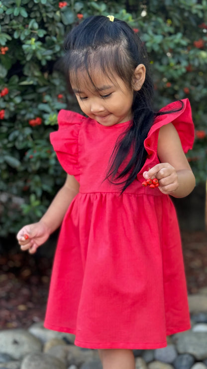 The Holly Dress - Coral Red